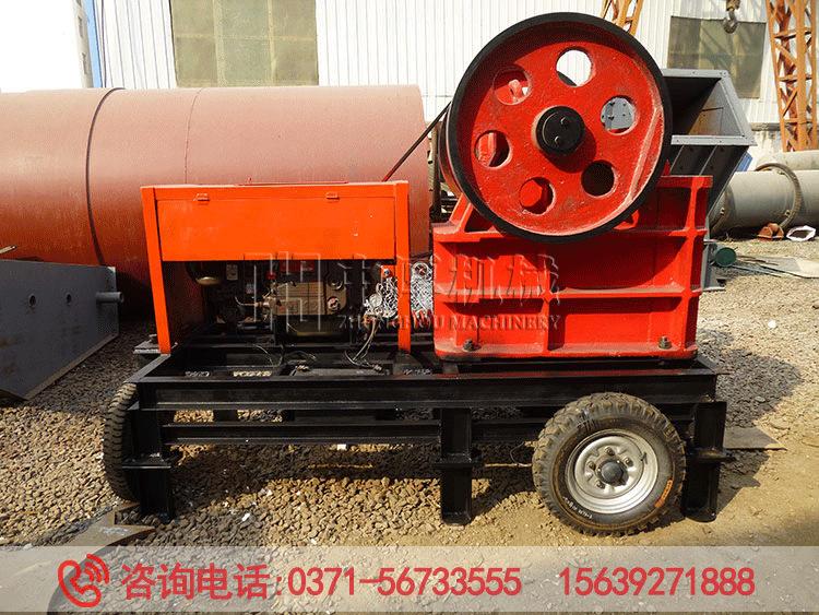 柴油机带动鄂式破碎机