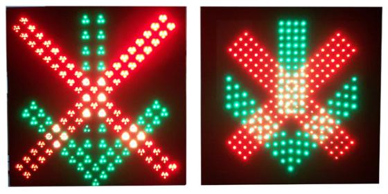 采用台湾晶元品牌 红叉绿箭头二合一车道指示器