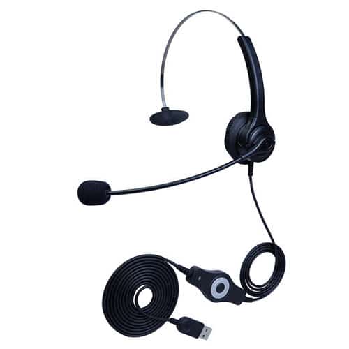 降噪耳机hoRme合镁U400单耳客服耳麦USB