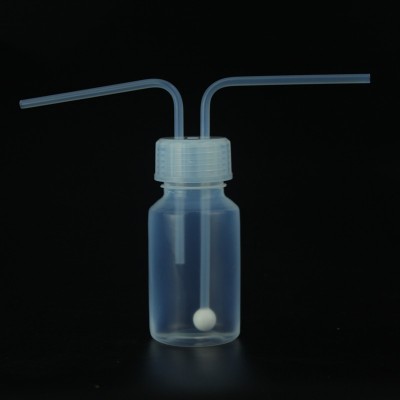 化工单位常用PFA洗气瓶特氟龙材质长进短出带过滤球