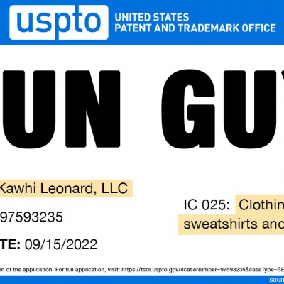NBA Kawhi Leonard申请了Fun guy商标