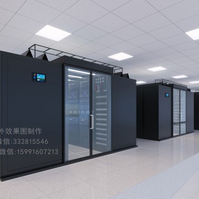 中山市机房效果图设计|服务器机房|项目主机房区域鸟瞰图