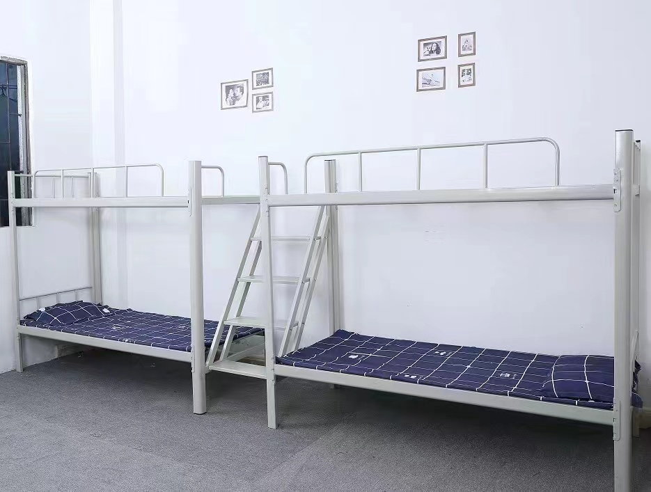两连体上下铺床 中间踏步楼梯 踏板加厚上下床更安全