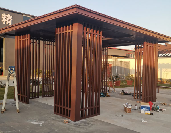 公共设施新中式铝合金凉亭厂家安装