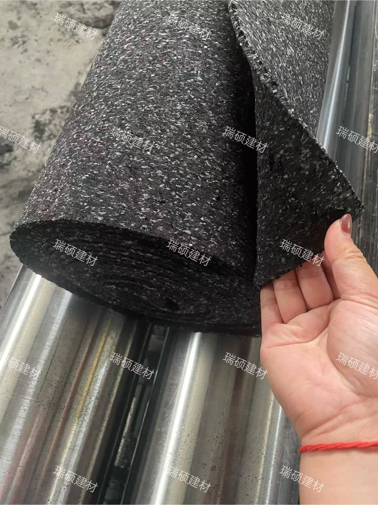黑色聚氨酯橡胶隔音垫浮筑楼板减震材料现货供应