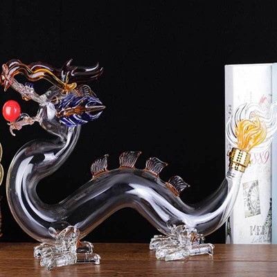 河北华企吹制高硼硅玻璃工艺酒瓶高档玻璃泡酒器包装厂