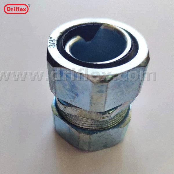 锌合金自固式金属软管接头双螺帽软管连接器DN12-100