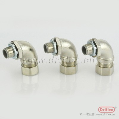 90度铜镀镍接头NPT3/8”-NPT2”配套金属软管