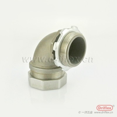 不锈钢45度接头包塑金属软管锁母3/8“到2"M,G,NPT