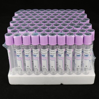 紫色管帽EDTA-K3抗凝PET真空采血管_抽血管_血常规管