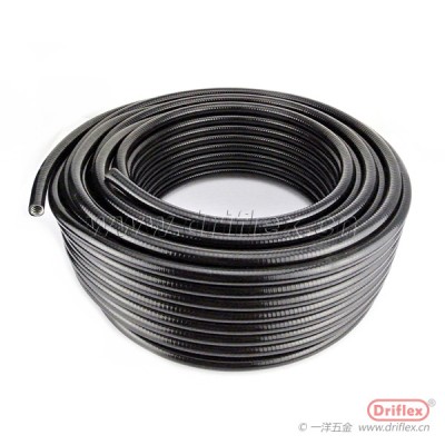 黑色加棉线平包塑金属软管配不锈钢外丝直接头