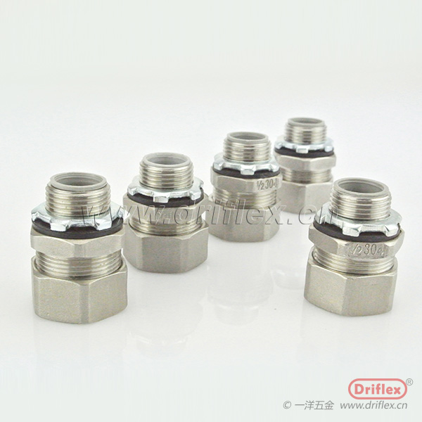 一洋五金供应304不锈钢外丝金属软管接头180度外螺纹箱接头