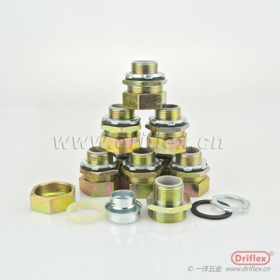 铁镀五彩锌六角外螺纹直接头内径10到100mm机电设备穿线用