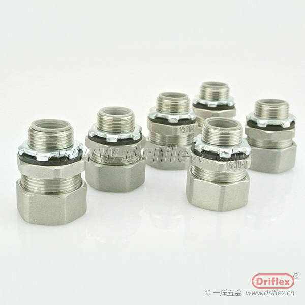 304不锈钢外丝直接头包塑金属软管锁母内径10到100mm