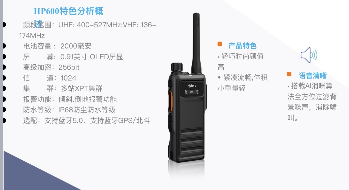 海能达HP600商用民用对讲机音质清晰价格实惠