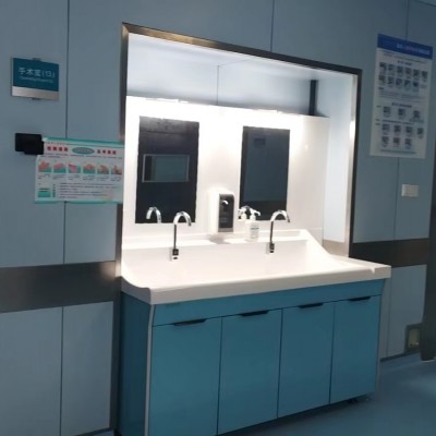 高分子双槽感应洗手池二人位支持定制