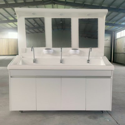 医用洗手池  双槽矮背板刷手台