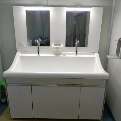 高分子洗手池  感应式鹅颈水龙头