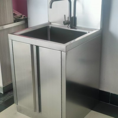 洗手池304不锈钢 感应刷手槽