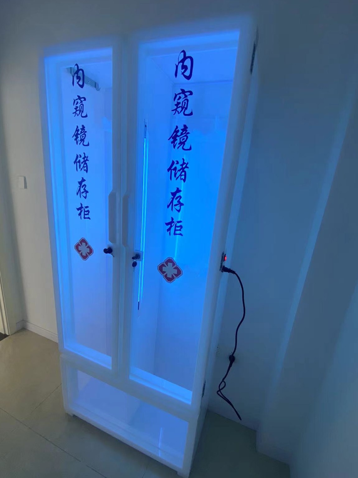 有机内窥镜双门储存柜  紫外线消毒胃肠镜悬挂柜