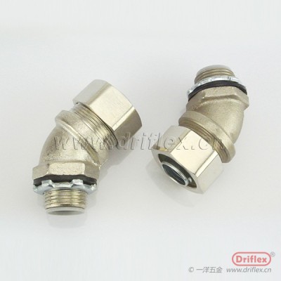 铜镀镍45度弯头外螺纹金属软管连接器M16*1.5-M63