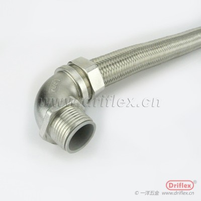 不锈钢编织金属软管金属波浪管配铜镀镍外丝接头G3/8"-2"